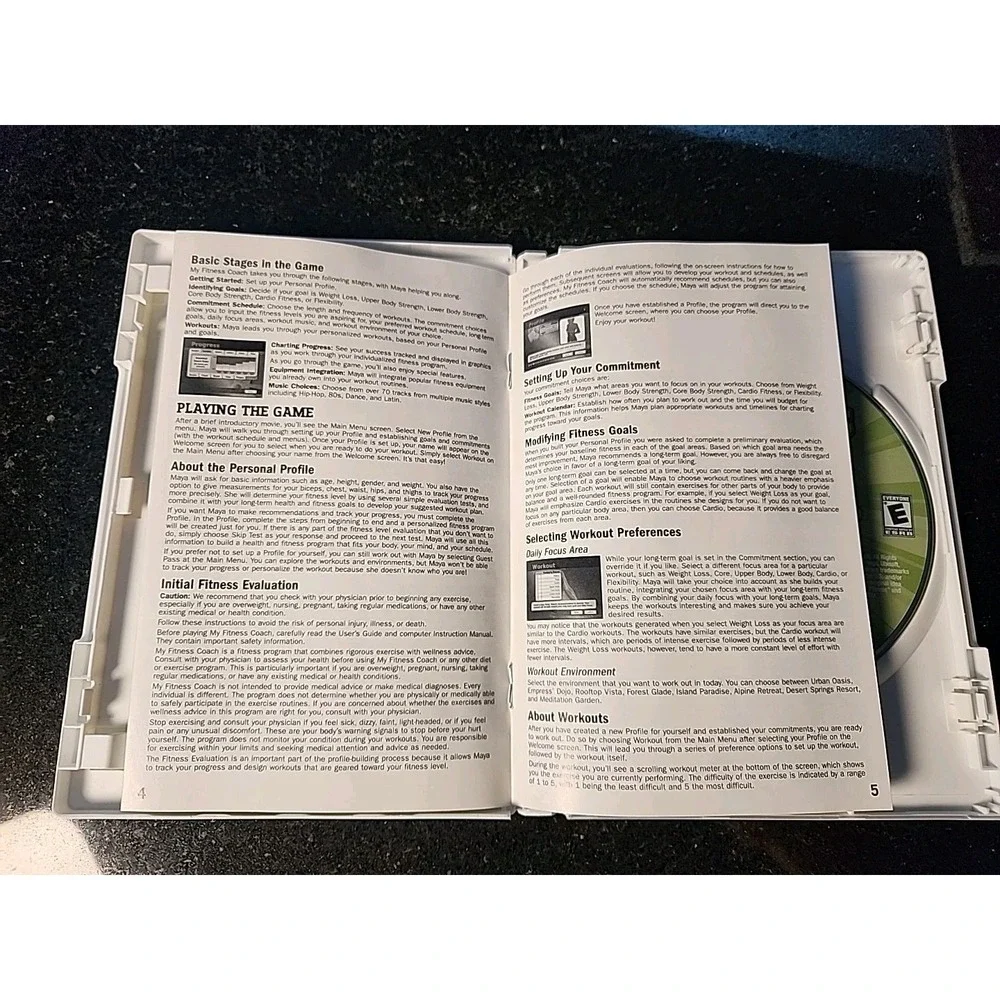 My Fitness Coach Nintendo Wii, 2008 Intense Fitness‎ Program Instruction +Manual